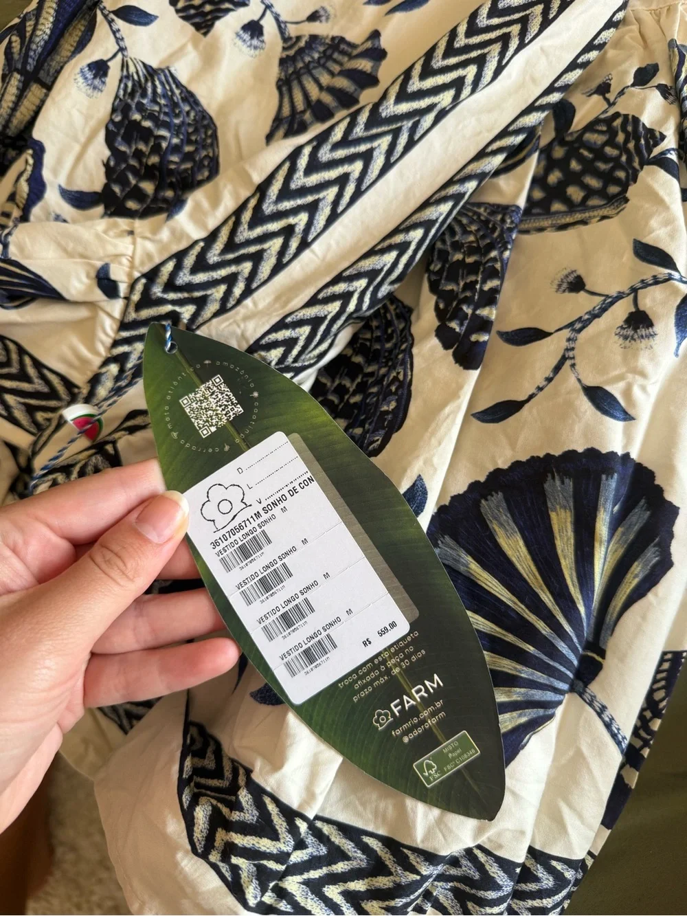 FARM Rio Ivory and Navy Floral-Print Maxi Dress - Picture 4 of 5